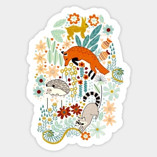 Textured Woodland Creatures Sticker